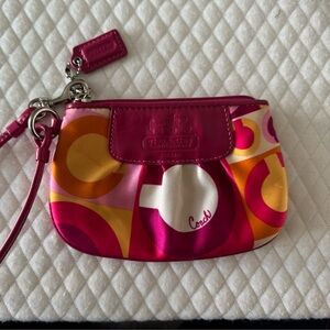 Coach Fuchsia and Orange Wristlet
